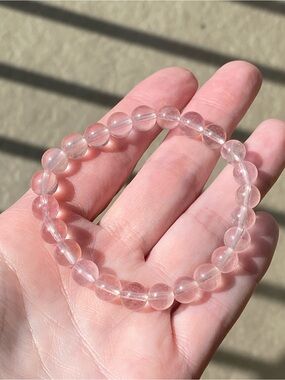 Natural Morganite Bracelet Pink Gemstone 7.4mm